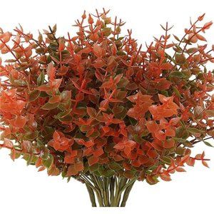 8 Bundles Artificial Fall Flowers No Fade Faux Autumn Plants,Fake Indoor Outdoor